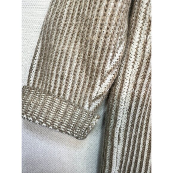 Elisabetta Collection Womens Cardigan Sweater 2X Beige Striped Made In Italy - Picture 11 of 13
